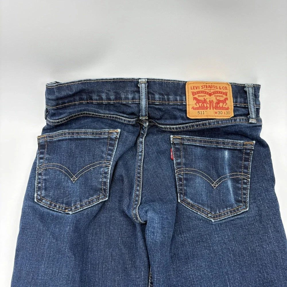 Levi's 511 Slim Jeans Mens 30x30 Blue Denim Stretch Fit Pants